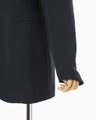 Triacetate Polyester Dropped Shoulder Jacket - navy