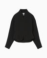 Triacetate Polyester Collarless Short Jacket - black