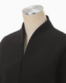 Triacetate Polyester Collarless Short Jacket - black