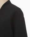 Triacetate Polyester Collarless Short Jacket - black