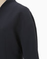 Triacetate Polyester Collarless Short Jacket - navy