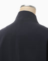 Triacetate Polyester Collarless Short Jacket - navy
