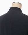 Acetate Polyester Collarless Double Breasted Suit Jacket - navy