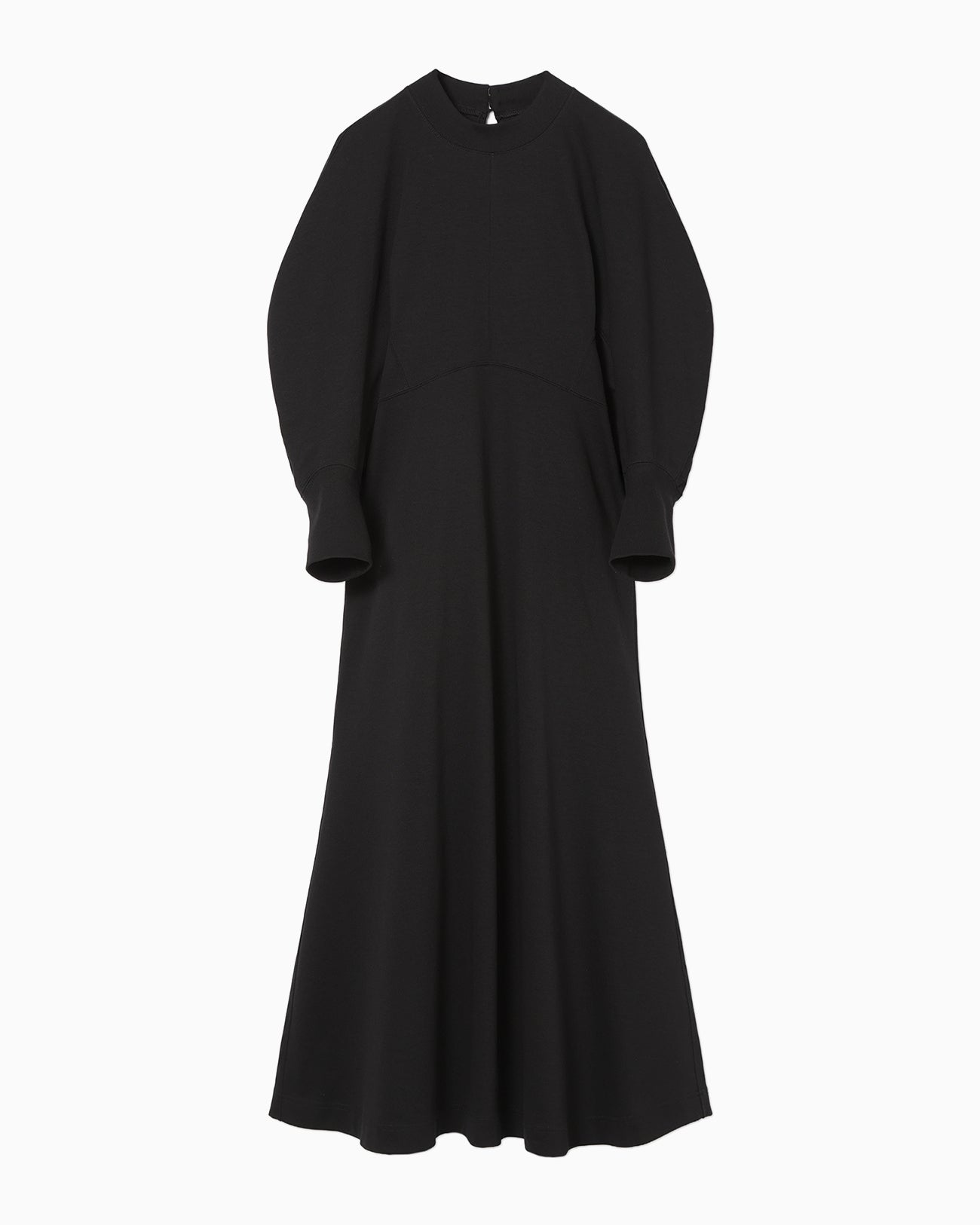 Cotton Jersey Flare Dress - black - Mame Kurogouchi