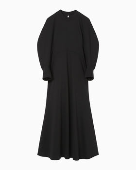 Cotton Jersey Flare Dress - black