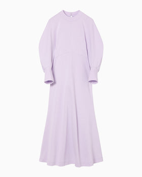 Cotton Jersey Flare Dress - purple