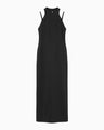 Cotton Jersey Halter Neck Dress - black