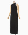 Cotton Jersey Halter Neck Dress - black