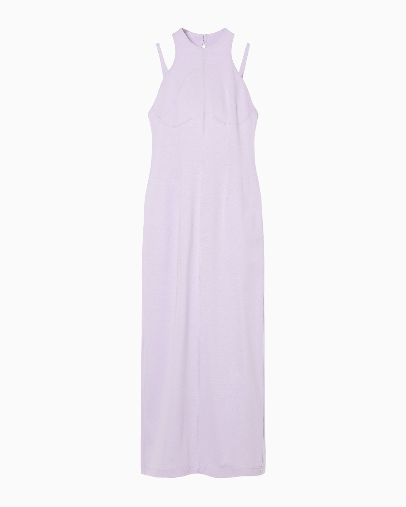 Cotton Jersey Halter Neck Dress - purple - Mame Kurogouchi