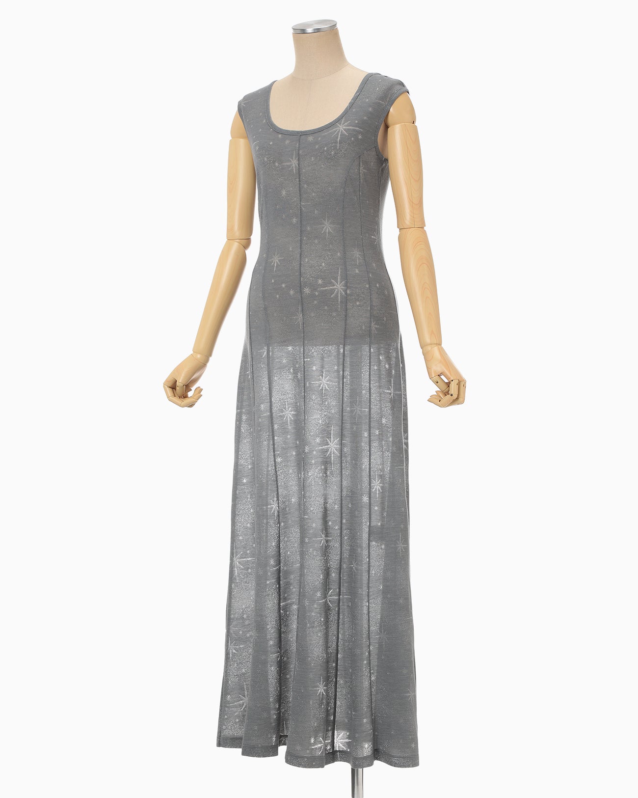 Starry Jersey Sheer Dress - grey - Mame Kurogouchi