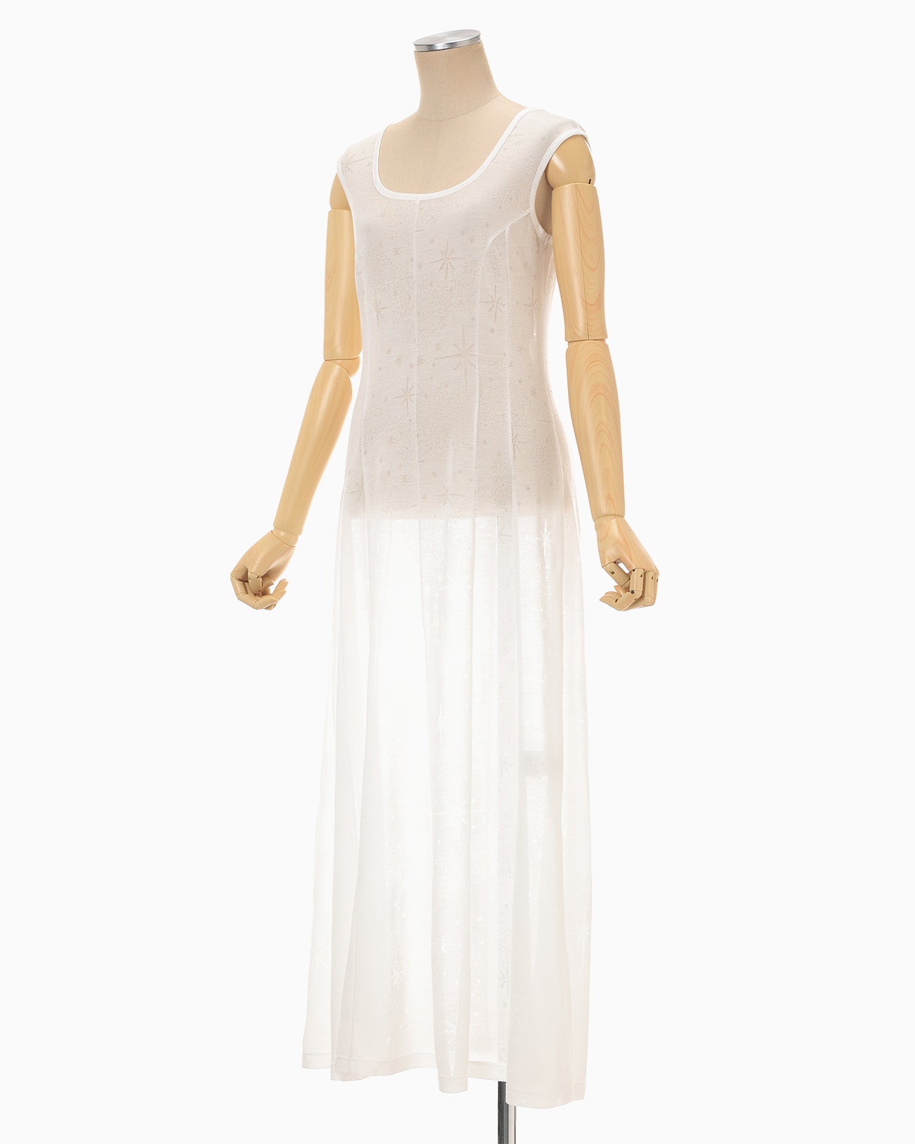 Starry Jersey Sheer Dress - white - Mame Kurogouchi