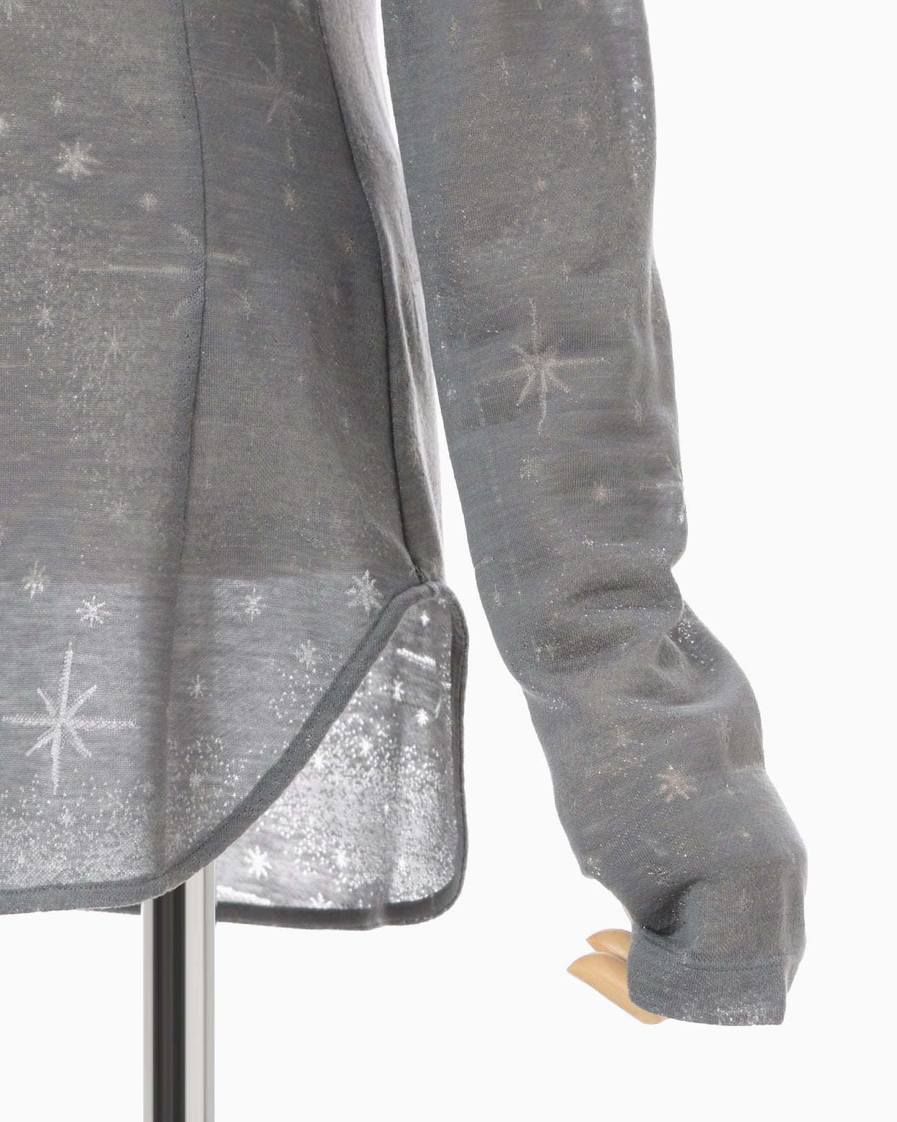 Starry Jersey Square Neck Sheer Top - grey - Mame Kurogouchi