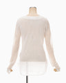 Starry Jersey Square Neck Sheer Top - white
