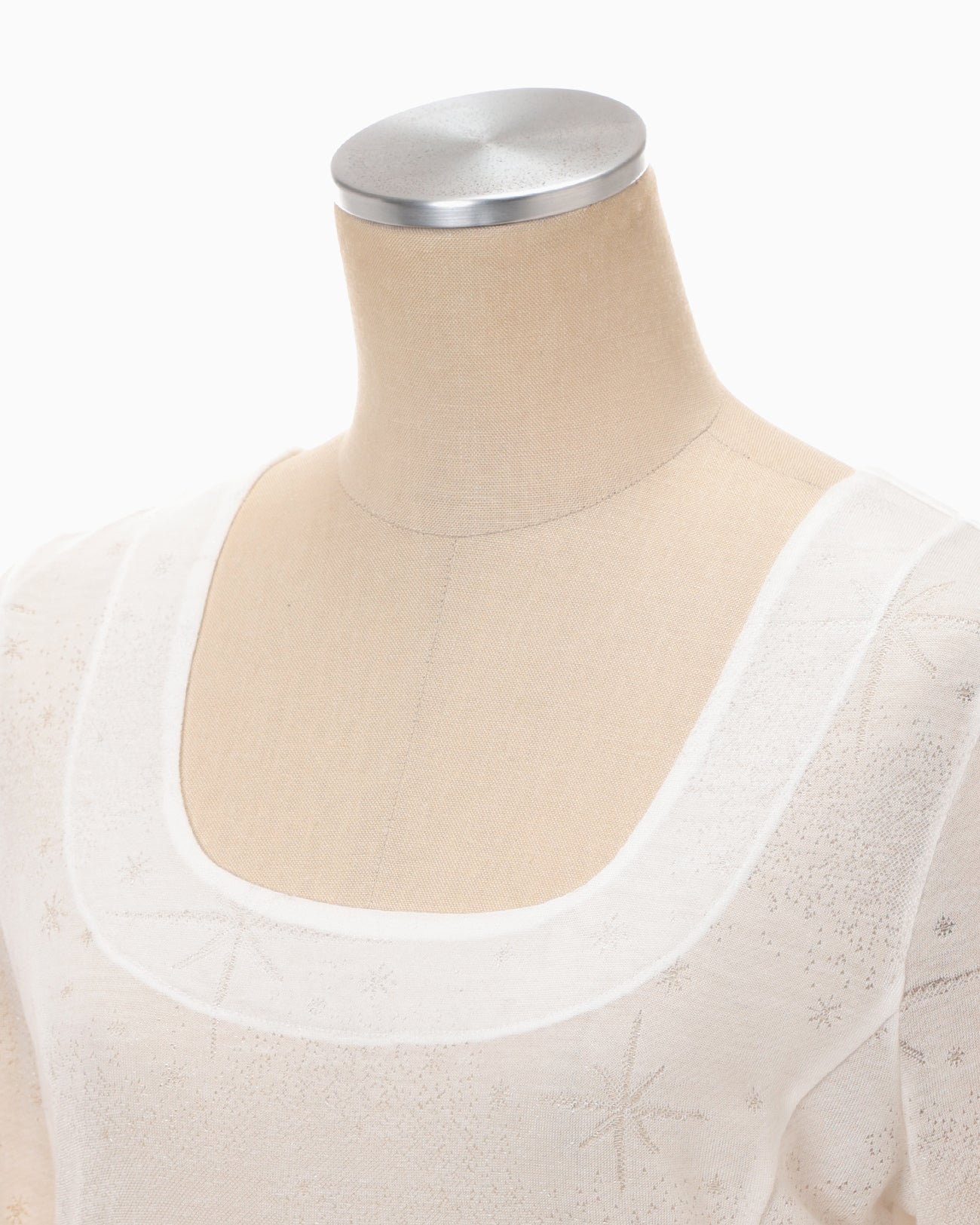 Starry Jersey Square Neck Sheer Top - white - Mame Kurogouchi