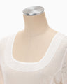 Starry Jersey Square Neck Sheer Top - white