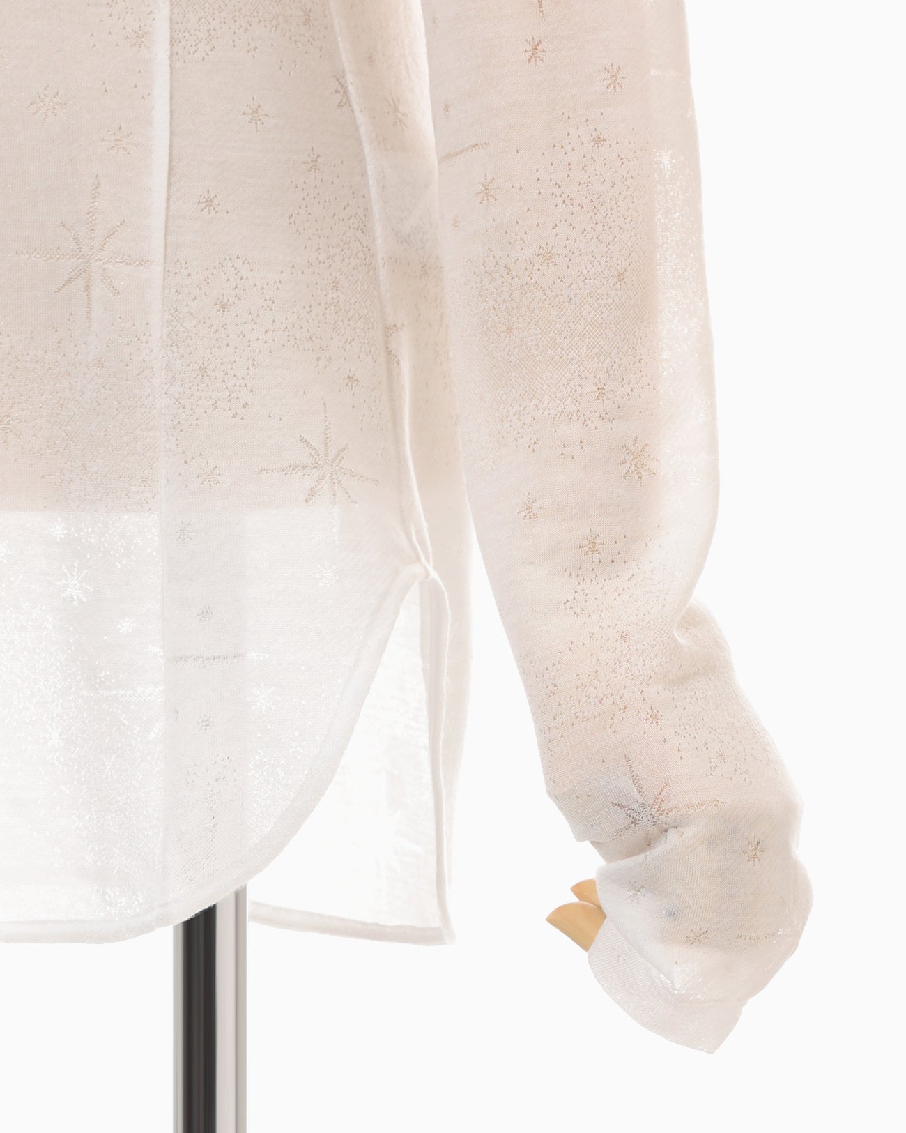 Starry Jersey Square Neck Sheer Top - white - Mame Kurogouchi