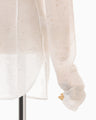 Starry Jersey Square Neck Sheer Top - white