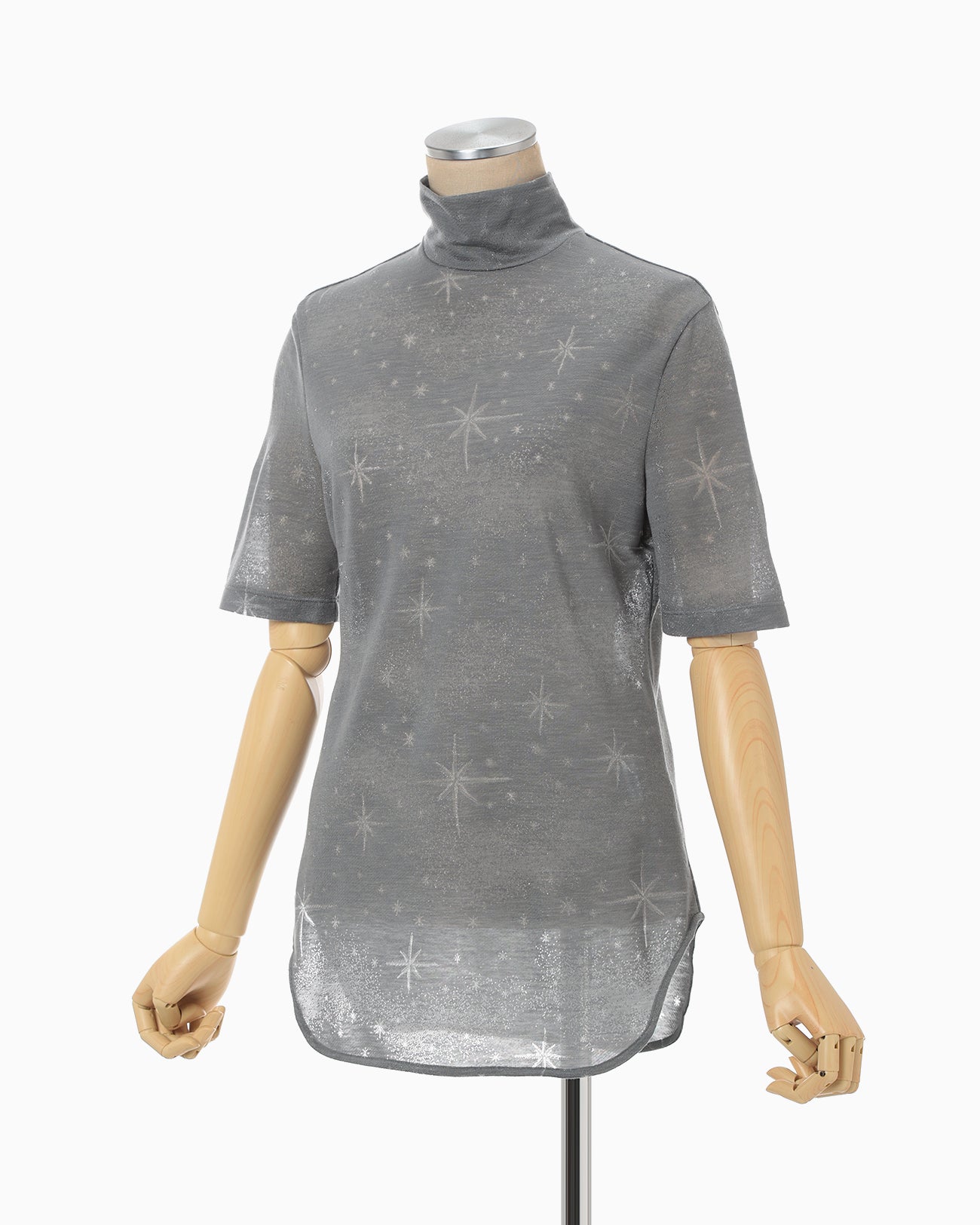 Starry Jersey Short Sleeve Sheer Top - grey - Mame Kurogouchi