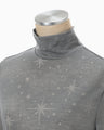 Starry Jersey Short Sleeve Sheer Top - grey