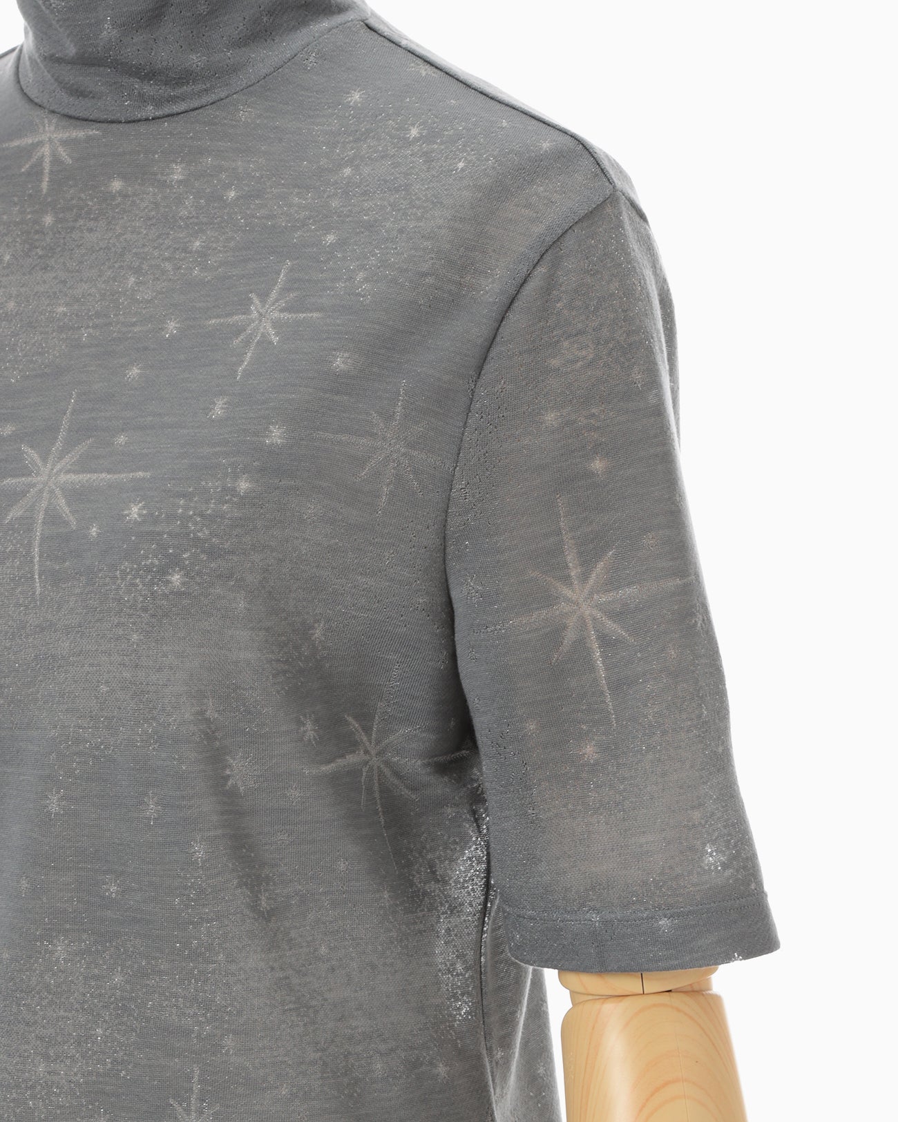 Starry Jersey Short Sleeve Sheer Top - grey - Mame Kurogouchi