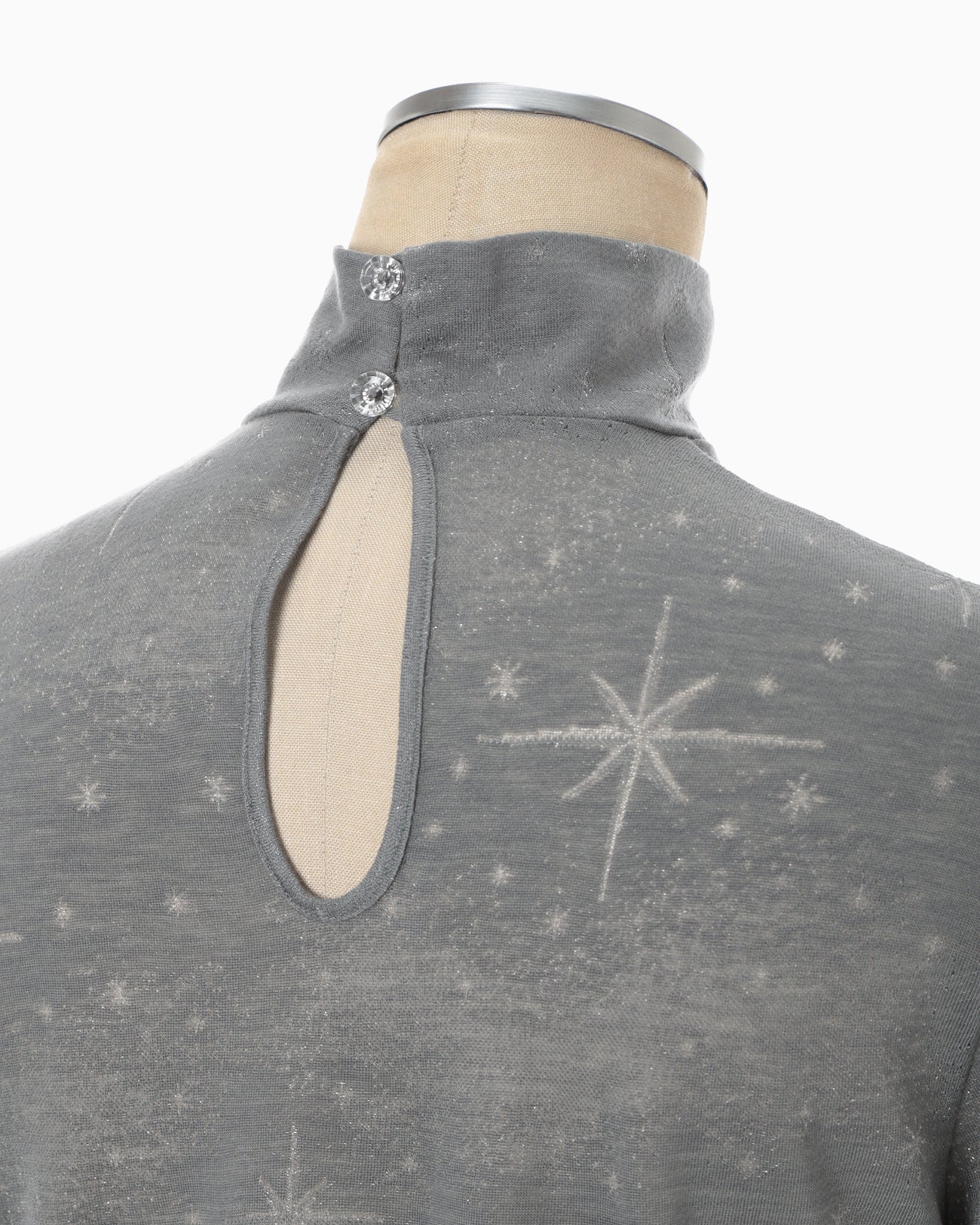 Starry Jersey Short Sleeve Sheer Top - grey - Mame Kurogouchi