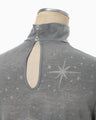 Starry Jersey Short Sleeve Sheer Top - grey