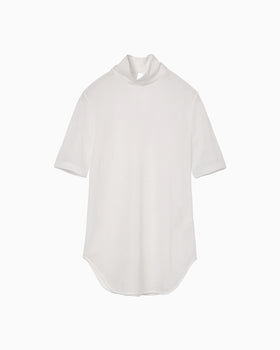 Starry Jersey Short Sleeve Sheer Top - white