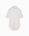 Starry Jersey Short Sleeve Sheer Top - white