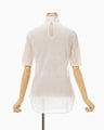 Starry Jersey Short Sleeve Sheer Top - white