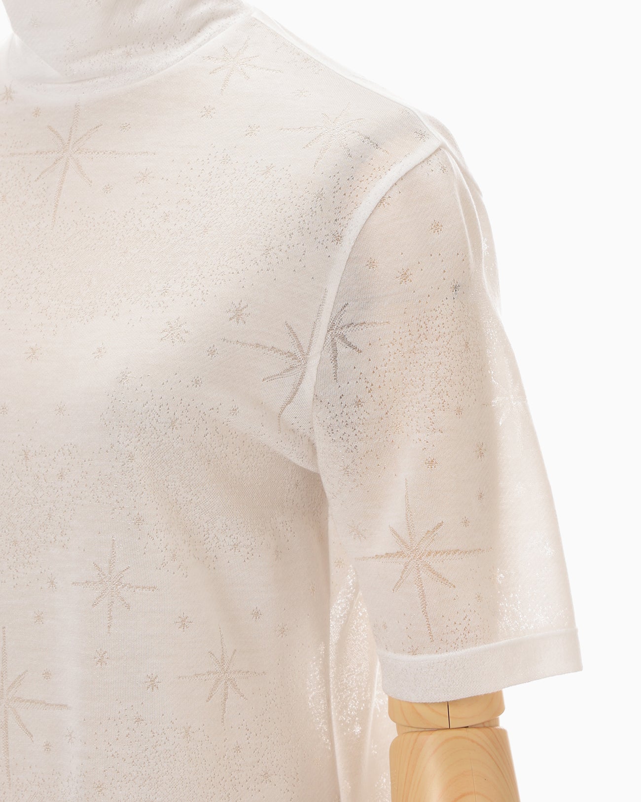 Starry Jersey Short Sleeve Sheer Top - white - Mame Kurogouchi