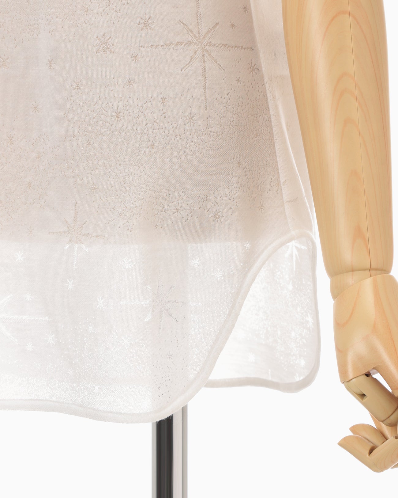 Starry Jersey Short Sleeve Sheer Top - white - Mame Kurogouchi