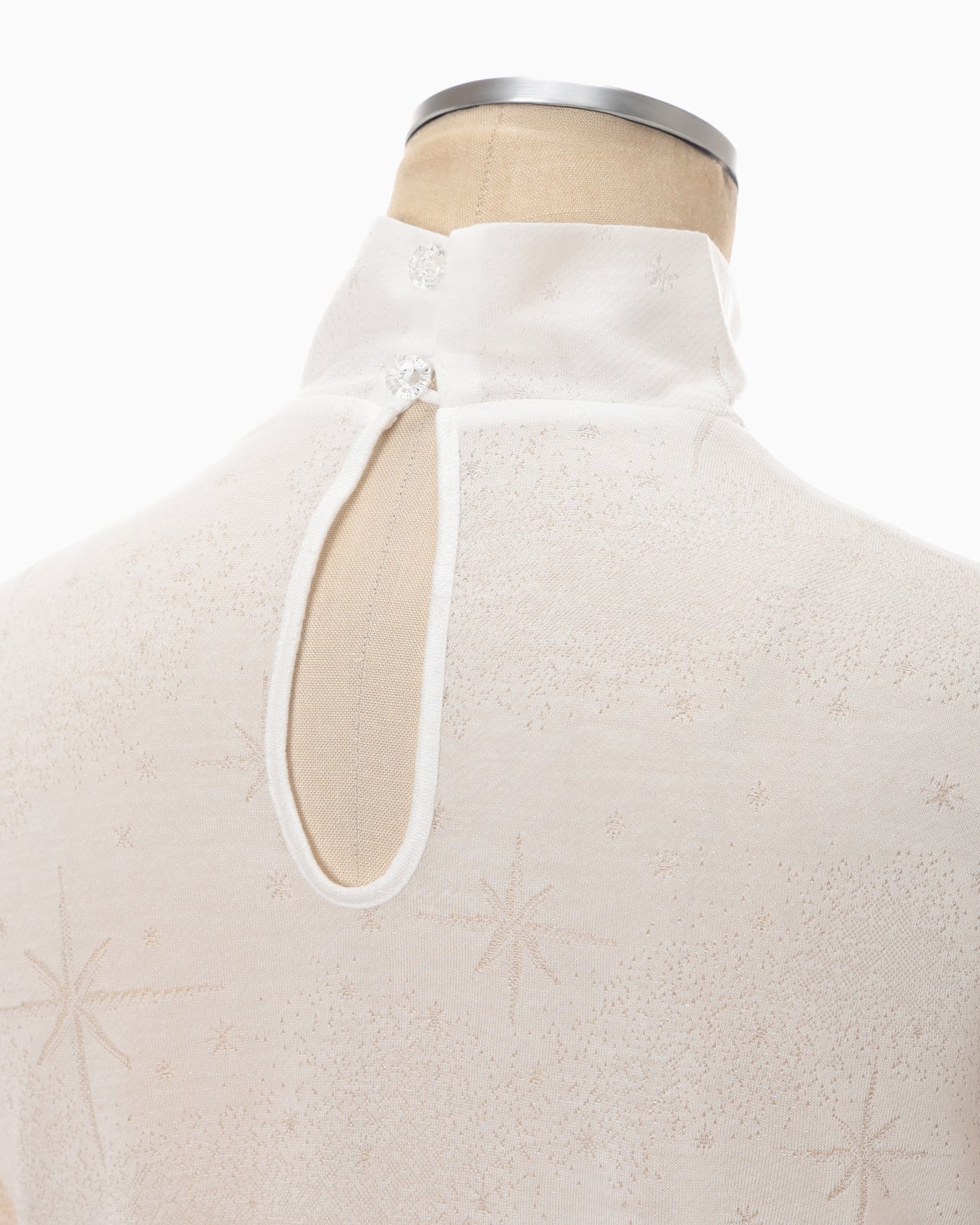 Starry Jersey Short Sleeve Sheer Top - white - Mame Kurogouchi