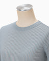 Mercerized Cotton Rib Jersey Top - blue