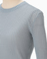 Mercerized Cotton Rib Jersey Top - blue