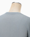 Mercerized Cotton Rib Jersey Top - blue