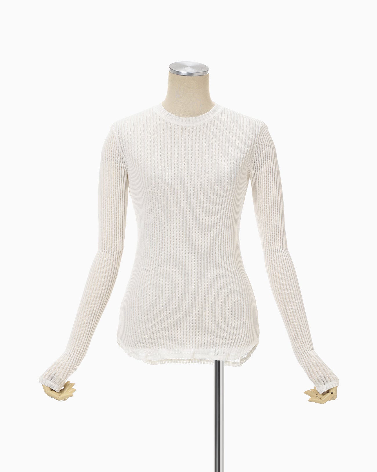 Mercerized Cotton Rib Jersey Top - white - Mame Kurogouchi