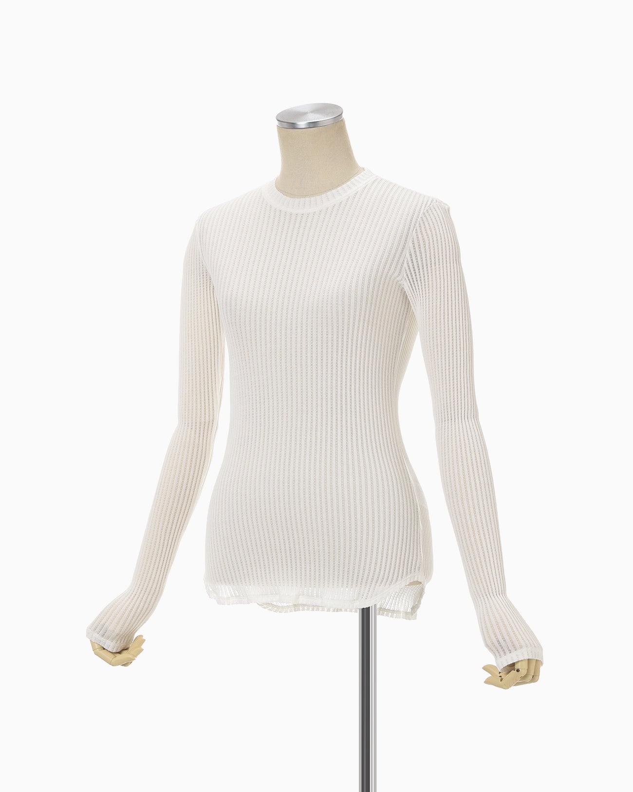 Mercerized Cotton Rib Jersey Top - white - Mame Kurogouchi
