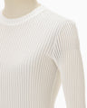 Mercerized Cotton Rib Jersey Top - white