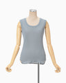 Mercerized Cotton Rib Jersey Sleeveless Top - blue
