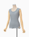 Mercerized Cotton Rib Jersey Sleeveless Top - blue