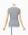 Mercerized Cotton Rib Jersey Sleeveless Top - blue