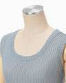 Mercerized Cotton Rib Jersey Sleeveless Top - blue