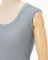 Mercerized Cotton Rib Jersey Sleeveless Top - blue