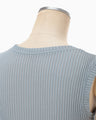 Mercerized Cotton Rib Jersey Sleeveless Top - blue