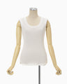 Mercerized Cotton Rib Jersey Sleeveless Top - white