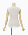 Mercerized Cotton Rib Jersey Sleeveless Top - white