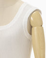 Mercerized Cotton Rib Jersey Sleeveless Top - white