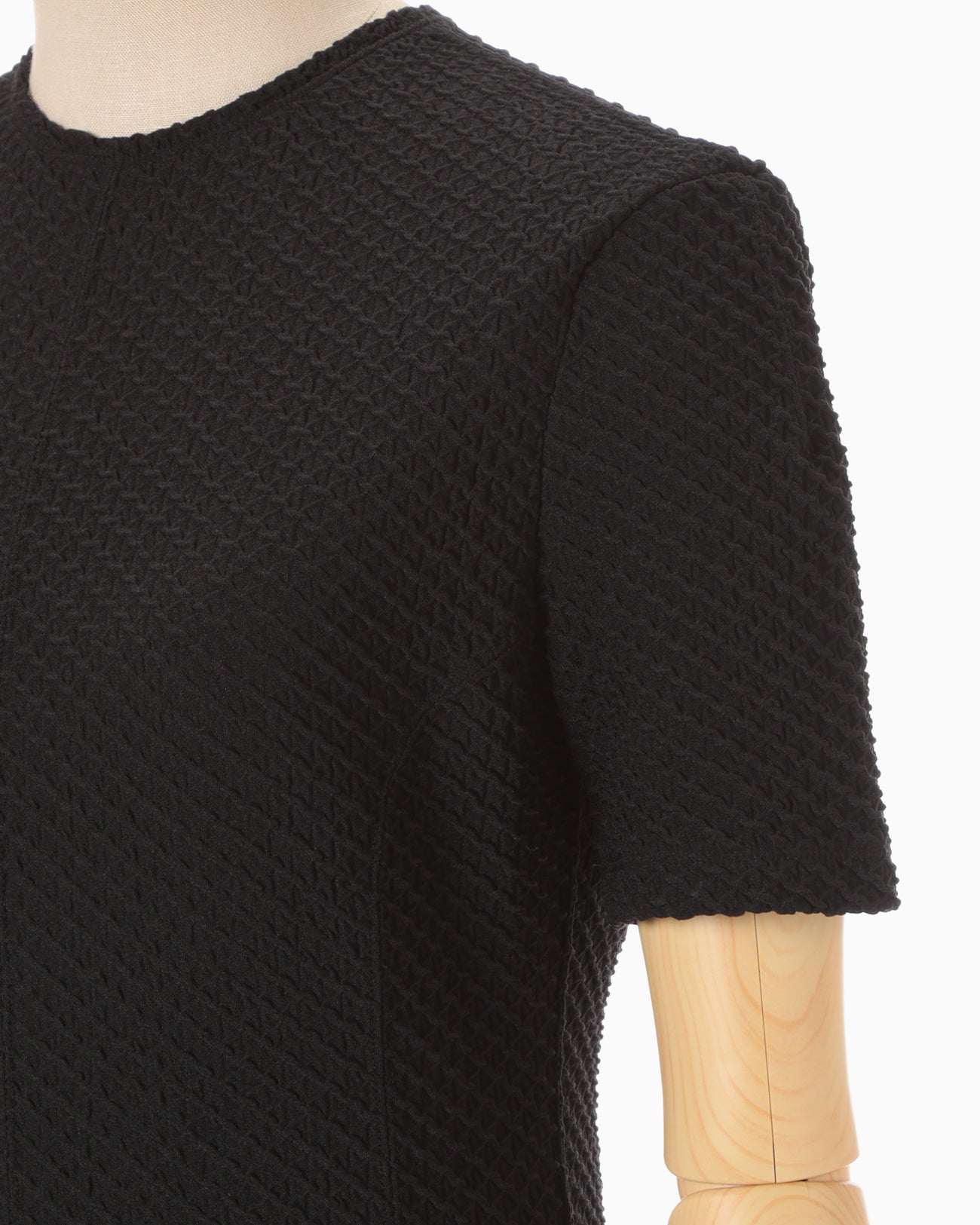 Shirring Jersey Jacquard Dress - black - Mame Kurogouchi