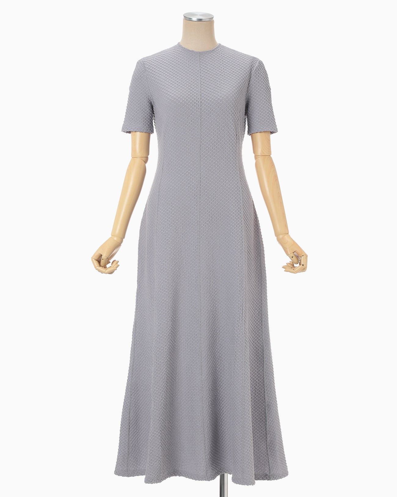 Shirring Jersey Jacquard Dress - grey - Mame Kurogouchi