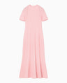 Shirring Jersey Jacquard Dress - pink